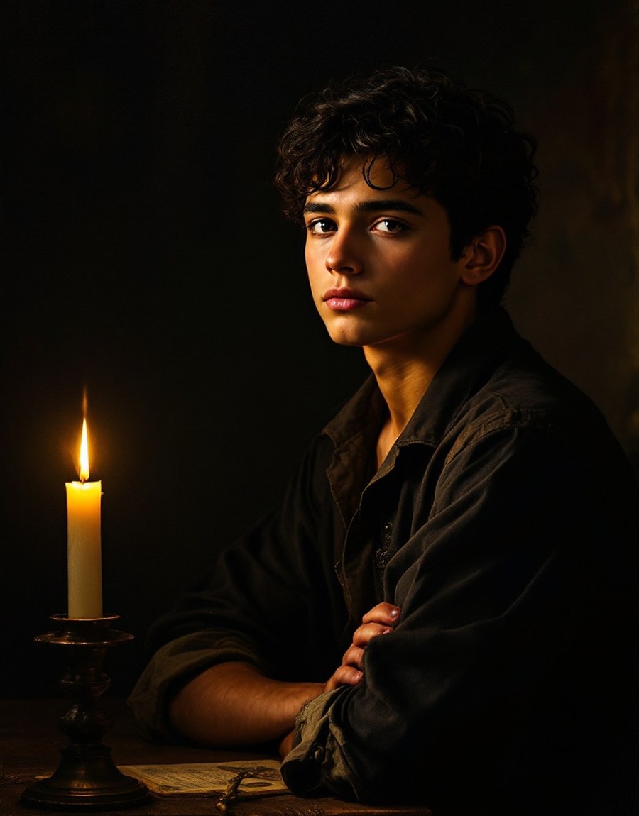 AI portrait of Íñigo Balboa, young narrator and ward